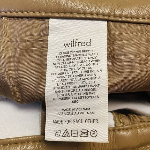 ARITZIA 12 Wilfred Womens Melina Vegan Leather Straight Leg High Rise Pants Boho - Picture 6 of 16